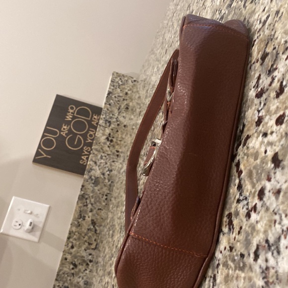 BCBG Max Azria y2K handbag brown pebbled leather shoulder bag - Picture 6 of 9